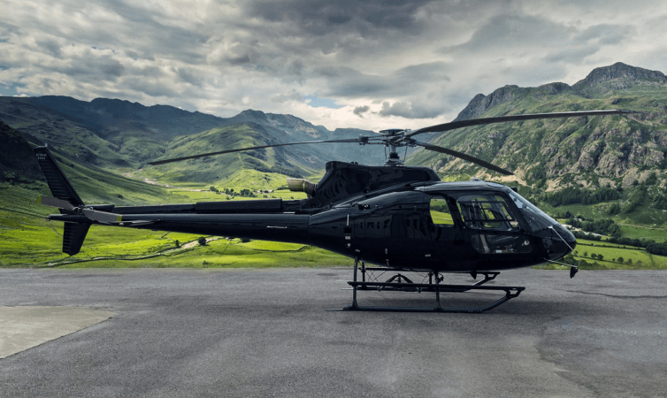 Find a background that makes the the helicopter the focus of the photo. Savback Photo.   