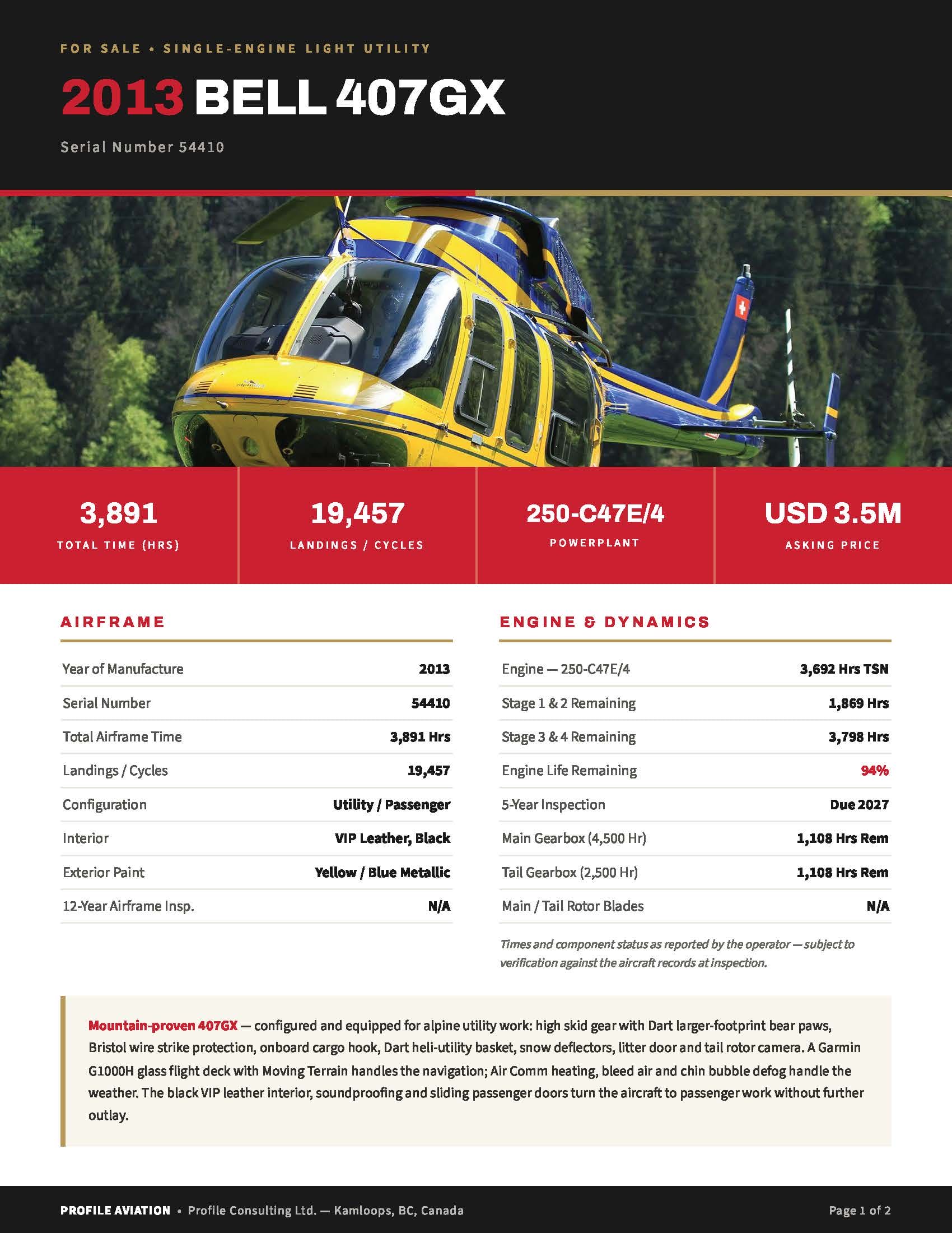 2013 Bell 407GX, photo 2
